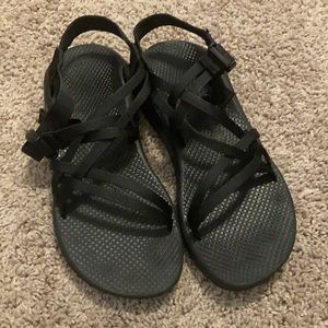 Women’s black chacos, barely worn. Size 10.